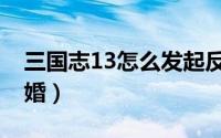 三国志13怎么发起反联盟（三国志13怎么结婚）