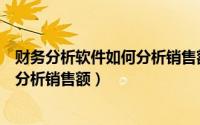 财务分析软件如何分析销售额和销售额（财务分析软件如何分析销售额）