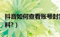 抖音如何查看账号封禁（抖音如何查看账号资料?）