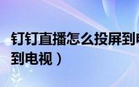 钉钉直播怎么投屏到电视（钉钉直播怎么投屏到电视）