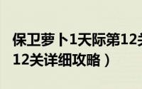 保卫萝卜1天际第12关（《保卫萝卜》天际第12关详细攻略）