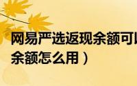 网易严选返现余额可以提现吗（网易严选返现余额怎么用）