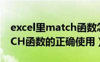 excel里match函数怎么应用（Excel中MATCH函数的正确使用）