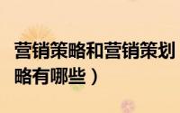 营销策略和营销策划（新易咨询市场营销的策略有哪些）