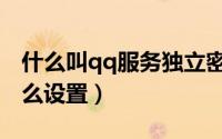 什么叫qq服务独立密码（qq服务独立密码这么设置）