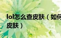 lol怎么查皮肤（如何查询英雄联盟 LOL英雄皮肤）