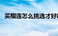 买榴莲怎么挑选才好吃（买榴莲怎么挑选）