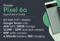 谷歌Pixel 6a手机进行预购价格从39999卢比起
