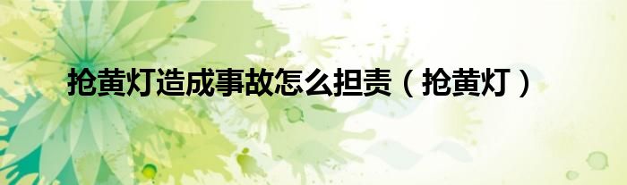抢黄灯造成事故怎么担责（抢黄灯）