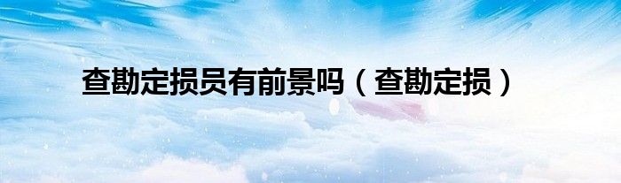 查勘定损员有前景吗（查勘定损）