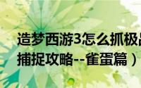 造梦西游3怎么抓极品雀蛋（造梦西游3宠物捕捉攻略--雀蛋篇）