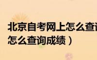 北京自考网上怎么查询成绩单（北京自考网上怎么查询成绩）
