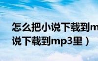 怎么把小说下载到mp4里面教程（怎么把小说下载到mp3里）