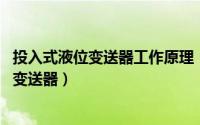 投入式液位变送器工作原理（投入式水位变送器 投入式液位变送器）