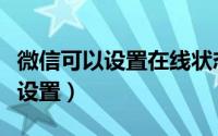 微信可以设置在线状态吗（微信在线状态如何设置）