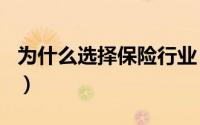 为什么选择保险行业（为什么选择blomberg）