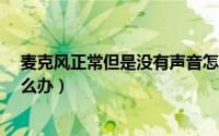 麦克风正常但是没有声音怎么办（麦克风没有声音/失效怎么办）