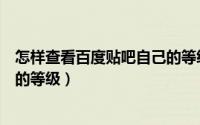 怎样查看百度贴吧自己的等级排名（怎样查看百度贴吧自己的等级）