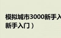 模拟城市3000新手入门教学（模拟城市3000新手入门）