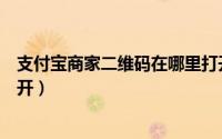 支付宝商家二维码在哪里打开（支付宝商家二维码在哪里打开）