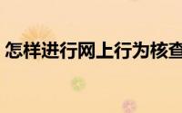 怎样进行网上行为核查（怎样进行网上报修）