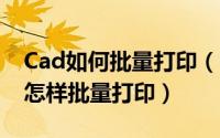 Cad如何批量打印（CAD图纸如何批量打印 怎样批量打印）
