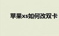 苹果xs如何改双卡（苹果xs如何截屏）