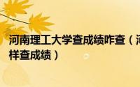 河南理工大学查成绩咋查（河南理工大学生 教你不在学校照样查成绩）
