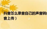 抖音怎么录音自己的声音转成文字（抖音怎么录音自己的声音上传）