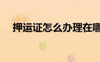 押运证怎么办理在哪办多少钱（押运证）