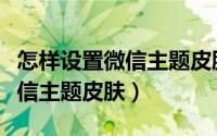 怎样设置微信主题皮肤全局透明（怎样设置微信主题皮肤）