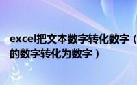 excel把文本数字转化数字（Excel中快速将以文本形式存储的数字转化为数字）