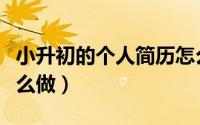 小升初的个人简历怎么做（小升初简历应该怎么做）