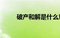 破产和解是什么意思（破产和解）