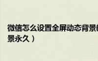 微信怎么设置全屏动态背景教学（微信怎么设置全屏动态背景永久）