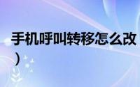 手机呼叫转移怎么改（手机呼叫转移怎样设置）