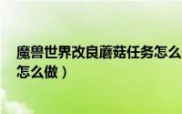 魔兽世界改良蘑菇任务怎么做（魔兽世界tbc任务偷回蘑菇怎么做）