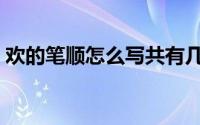 欢的笔顺怎么写共有几画（欢的笔顺怎么写）