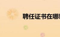 聘任证书在哪领（聘任证书）