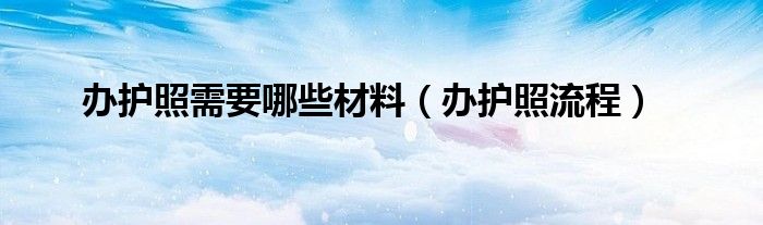 办护照需要哪些材料（办护照流程）