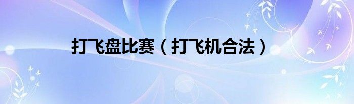 打飞盘比赛（打飞机合法）