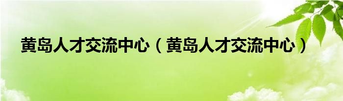 黄岛人才交流中心（黄岛人才交流中心）