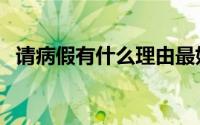 请病假有什么理由最好（请病假有工资吗）