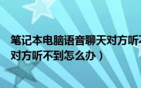 笔记本电脑语音聊天对方听不到我说话（用笔记本语音说话对方听不到怎么办）