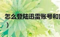 怎么登陆迅雷账号和密码（怎么登陆迅雷账号）