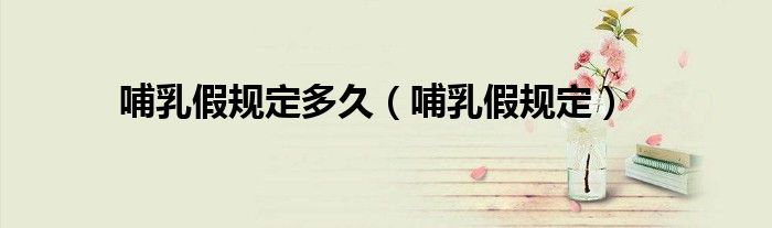 哺乳假规定多久（哺乳假规定）