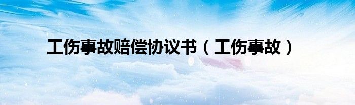 工伤事故赔偿协议书（工伤事故）