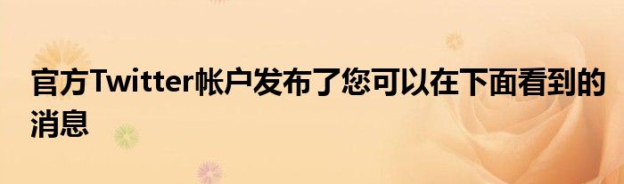 官方Twitter帐户发布了您可以在下面看到的消息