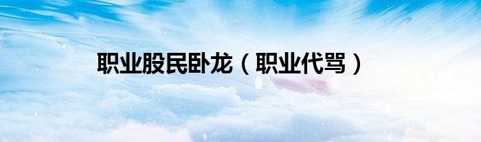 职业股民卧龙（职业代骂）