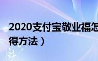 2020支付宝敬业福怎么得（2020敬业福卡获得方法）